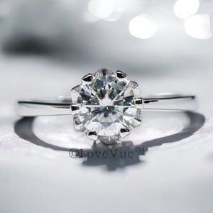 Certified 1ct. t.w. Diamond Star Solitaire Engagement Wedding Ring